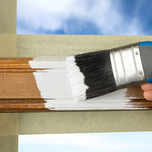 pinting a window frame with white color